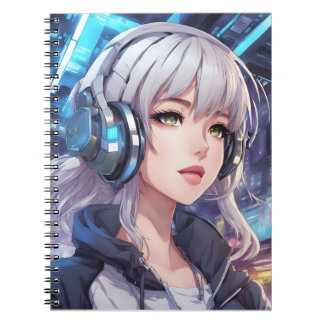 Cuaderno Chica con auriculares