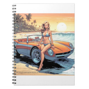 Cuaderno Chica con coche deportivo