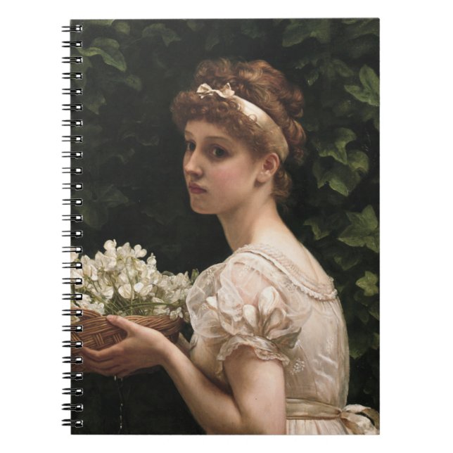 Cuaderno Chica con flores de arce (por Edward Poynter) (Frente)