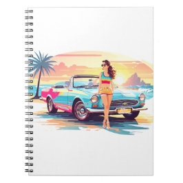 Cuaderno Chica con la naturaleza del coche y del sueño
