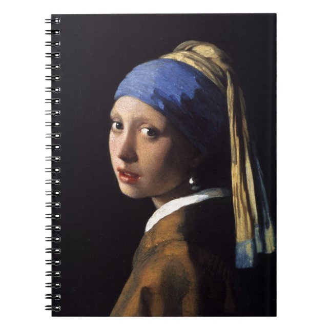 Cuaderno Chica con pintura de Pearl Earring de Vermeer (Frente)