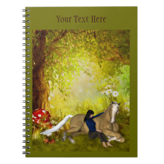 Cuaderno Chica Con Portátil De Arte Fantasía De Caballo