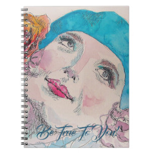 Cuaderno Chica Con Rojo Rosa Beret Ser Chicas Verdaderos