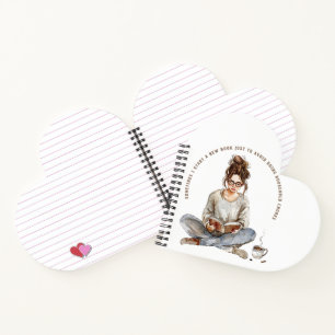 Cuaderno Chica con un libro. Vintage. Una lectura chica