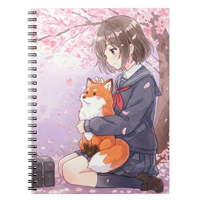 Cuaderno Chica con uniforme escolar de Natasha Us (Frente)