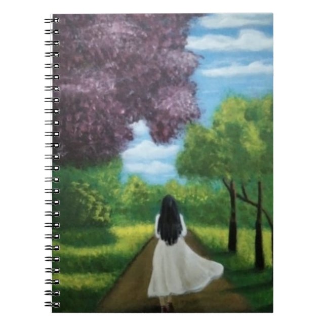 Cuaderno Chica con vestido blanco (Frente)