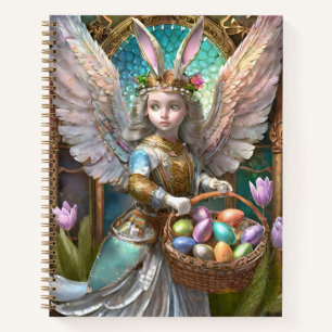 Cuaderno Chica Con Vestido De Ángel Conejito De Pascua