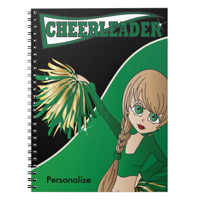 Cuaderno Chica Cute Cheerader | Nombre DIY | Bloc de notas  (Frente)