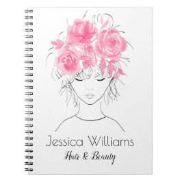 Cuaderno Chica de agua rosa bonito lindo rosas-Floral