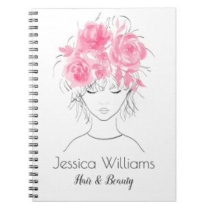 Cuaderno Chica de agua rosa bonito lindo rosas-Floral