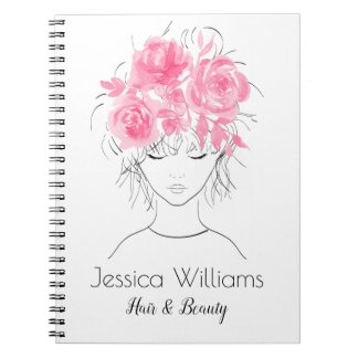 Cuaderno Chica de agua rosa bonito lindo rosas-Floral