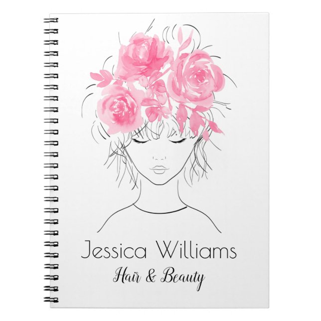 Cuaderno Chica de agua rosa bonito lindo rosas-Floral (Frente)