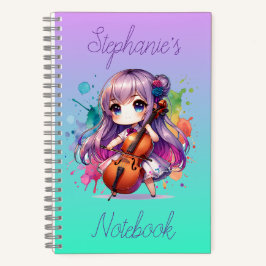 Cuaderno Chica de anime cúpula jugando Cello Player persona