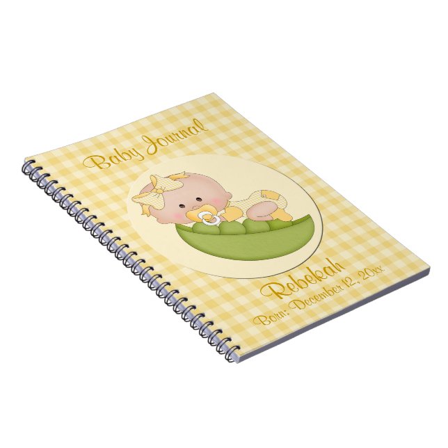Cuaderno Chica de bebé personalizada en Pod Lemon Baby Jour (Lado Derecho)
