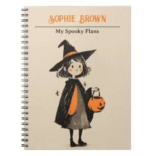 Cuaderno Chica de brujas con fantasmagórico plan retro Hall