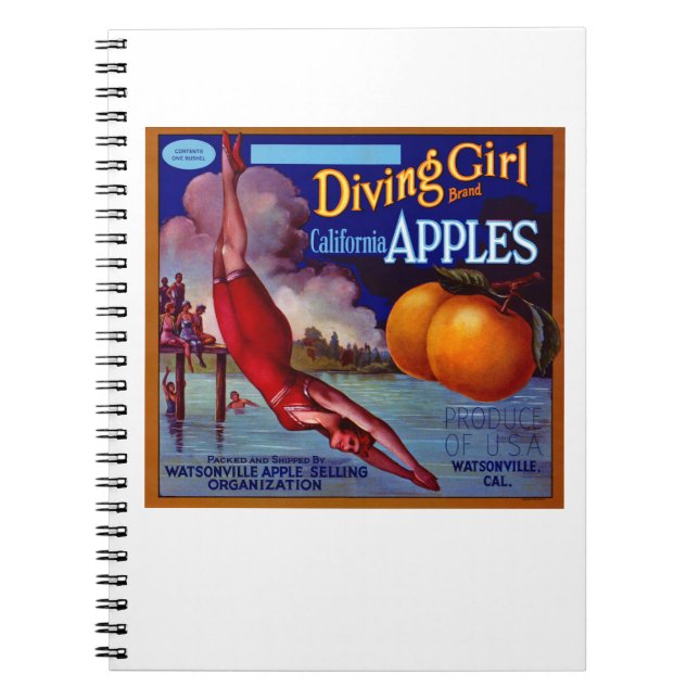 Cuaderno Chica de buceo manzanas (Frente)