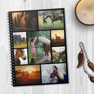 Cuaderno Chica de caballos collage de fotos Personalizado n