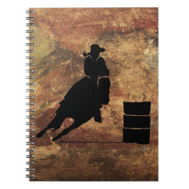 Cuaderno Chica de Carreras de barril Silhouette sobre una t