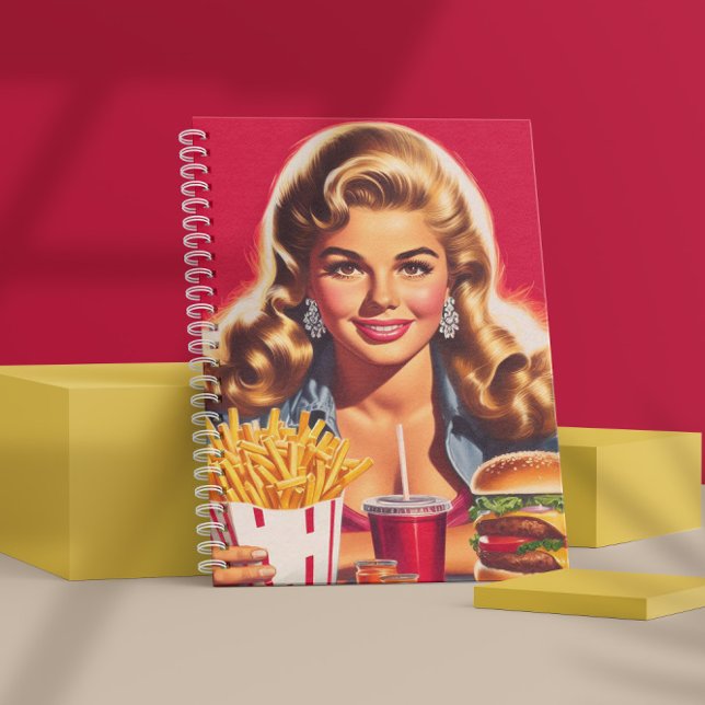 Cuaderno Chica de cartel de comida rápida vintage (Subido por el creador)