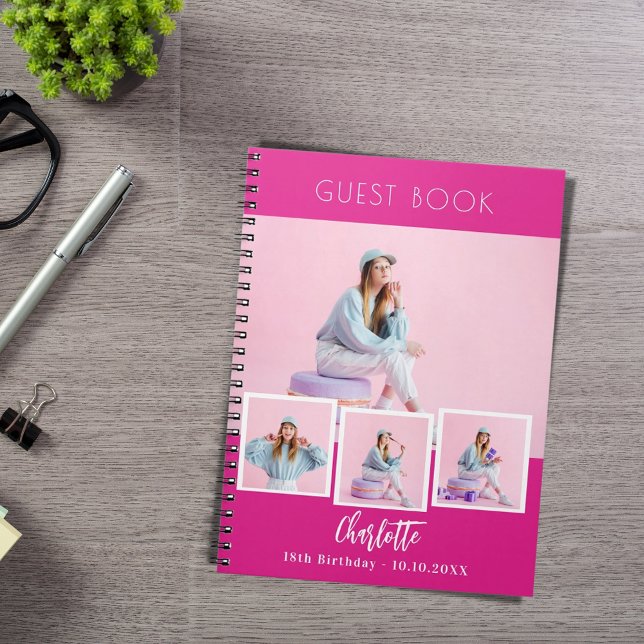 Cuaderno Chica de collage de fotos rosadas de cumpleaños de (Subido por el creador)
