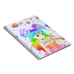 Cuaderno Chica de conejito del animado del arco iris
