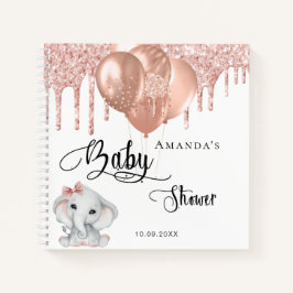 Cuaderno Chica de elefante rubio de la ducha de bebé