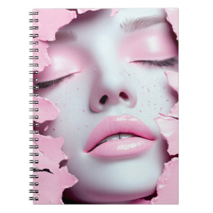 Cuaderno Chica de ensueño rosa retrato abstracto