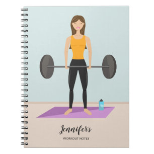 Cuaderno Chica de Entrenamiento Fuerte Dibujo Personalizabl