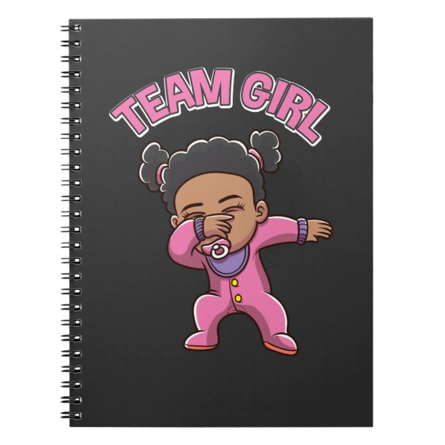 Cuaderno Chica de equipo Fiesta de revelación de género Dab (Frente)
