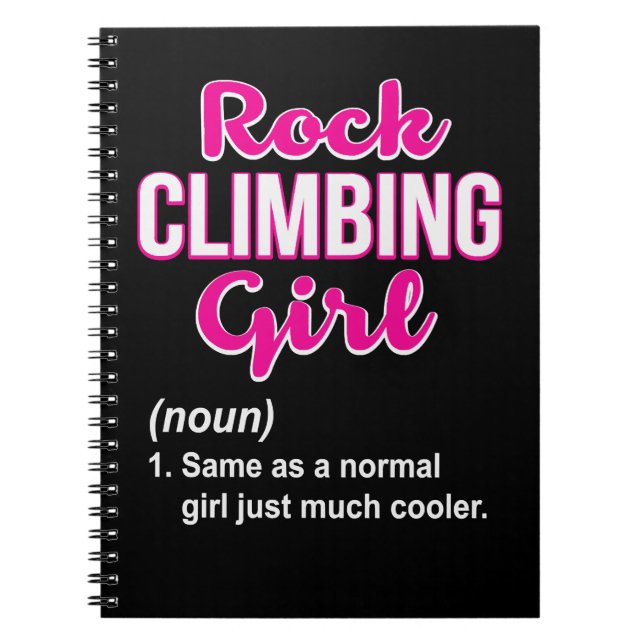 Cuaderno Chica de escalada de rock de escalada divertida mu (Frente)