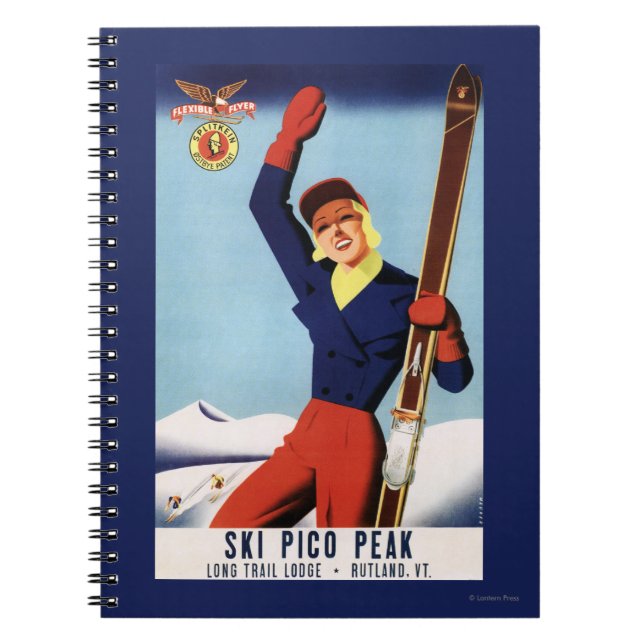 Cuaderno Chica de esquí de barrido flexible de volante (Frente)