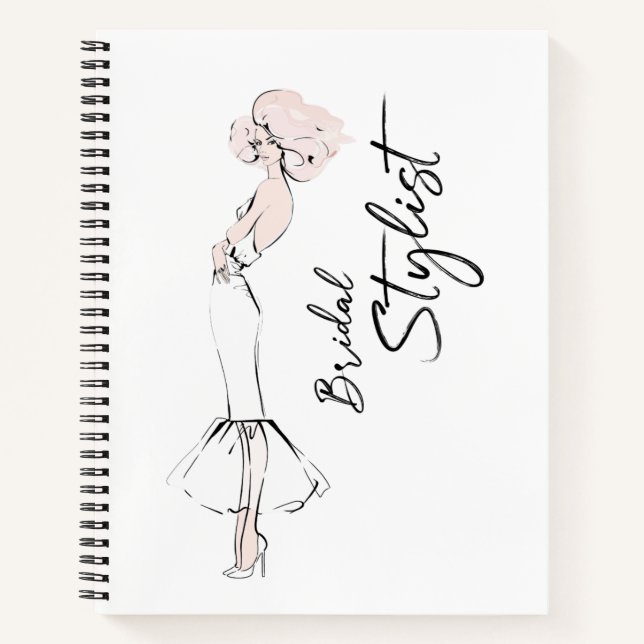 Cuaderno Chica de Estilo Bridal con vestido boda (Anverso)