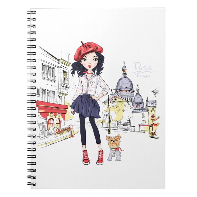 Cuaderno Chica DE FASHION DE Caderno EN PARÍS (Frente)