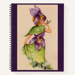 Cuaderno chica de flores de lilac
