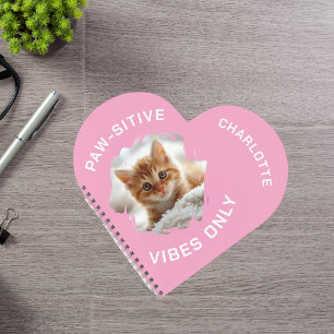 Cuaderno Chica de fotos de gatos sólo con vibraciones sensi