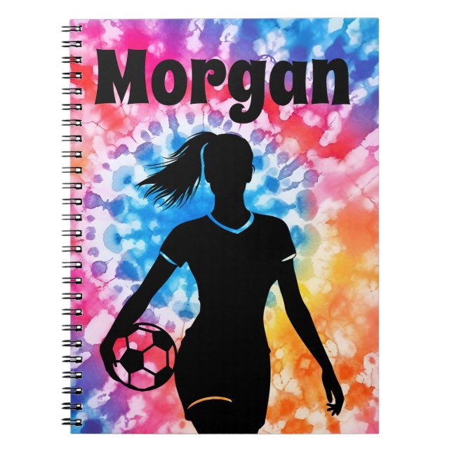 Cuaderno Chica de fútbol Aquarelle personalizada de arcoiri (Frente)