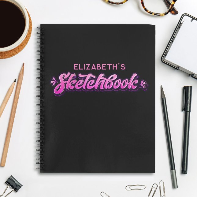 Cuaderno Chica de guión rosa elegante personalizado (Subido por el creador)