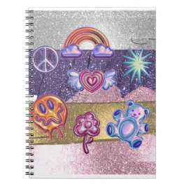 Cuaderno chica de iconos de purpurina
