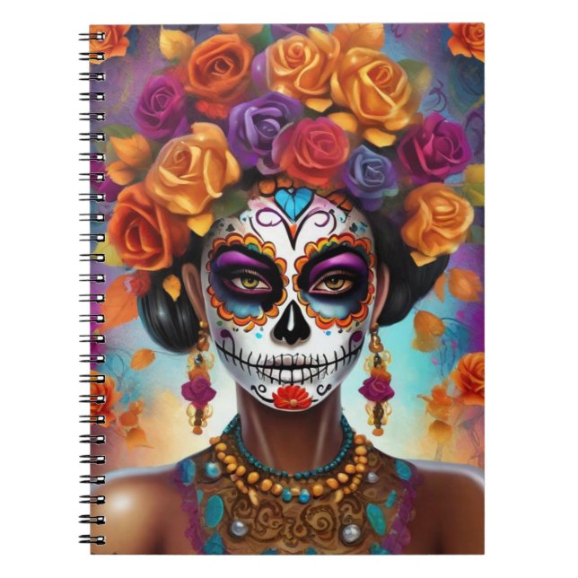 Cuaderno Chica de la Calavera de Azúcar Muerta en México (Frente)