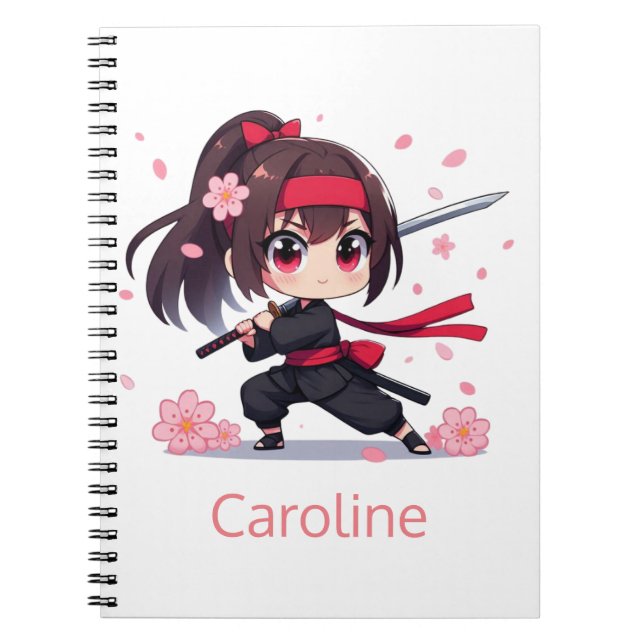 Cuaderno Chica de la floración guerrera de ninja (Frente)