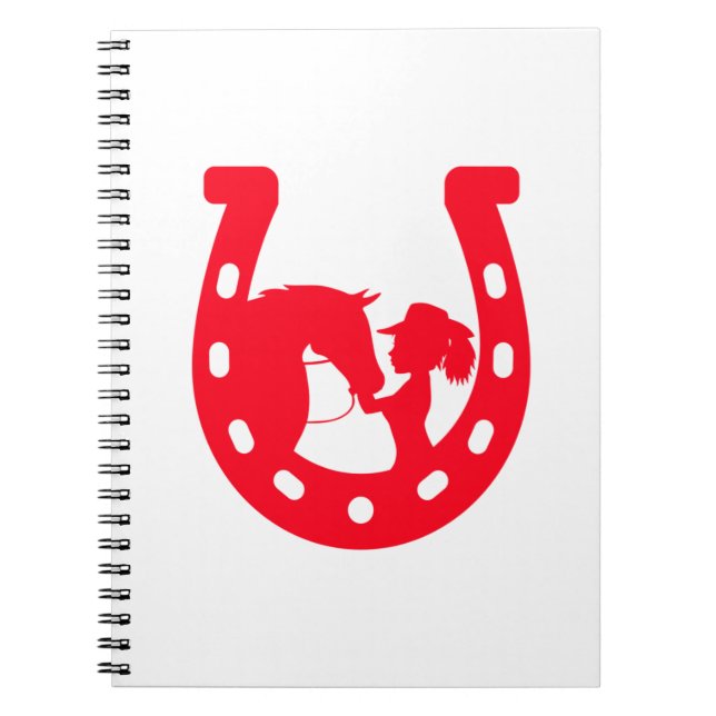 Cuaderno Chica de la herradura roja y caballo (Frente)