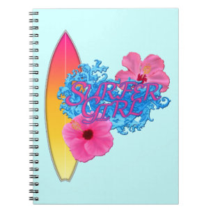 Cuaderno Chica de la persona que practica surf