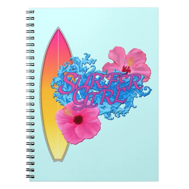 Cuaderno Chica de la persona que practica surf (Frente)