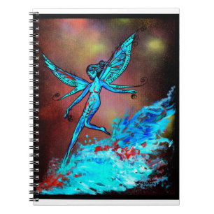 Cuaderno chica de las alas de mariposa de agua dulce azul