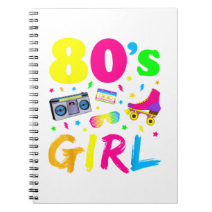 Cuaderno Chica de los 80 Cumpleaños Disfraz de Fiesta Retro