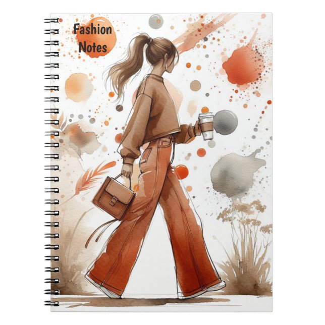 Cuaderno Chica de moda con diario de café (Frente)