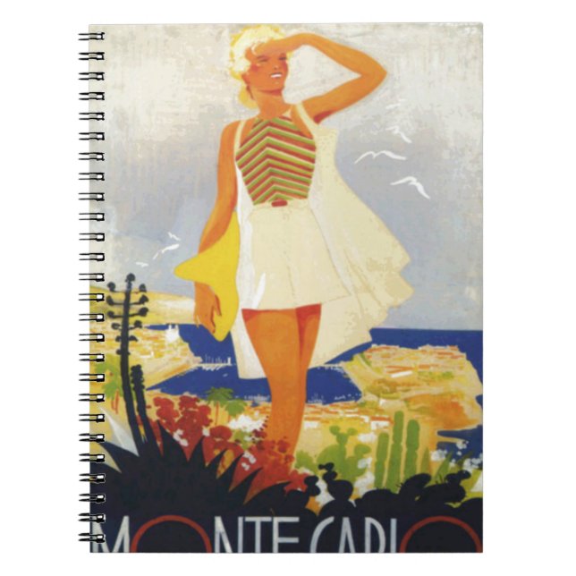 Cuaderno Chica de moda Monte Carlo playa Viajes (Frente)