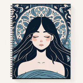 Cuaderno Chica De Nilo Otomano - Aura Floral Azul Serene