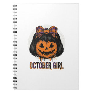 Cuaderno Chica de Octubre Calabaza Arco Diseño Vectorial de