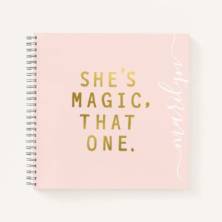 Cuaderno Chica de oro metálico rosa poder Personalizado mág